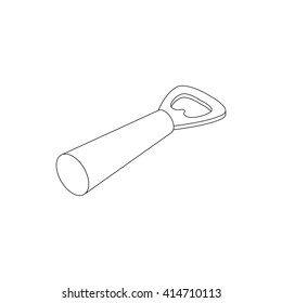 Bottle opener icon, isometric 3d style