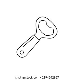 Bottle opener icon in line style icon, isolated on white background