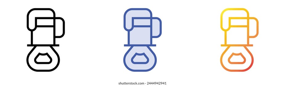 icono de abrelatas. Diseño de estilo de relleno lineal, azul y degradado aislado sobre fondo blanco