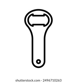 Bottle opener icon linear logo mark in black and white