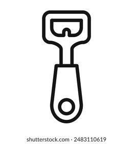 Bottle opener icon mark in filled style