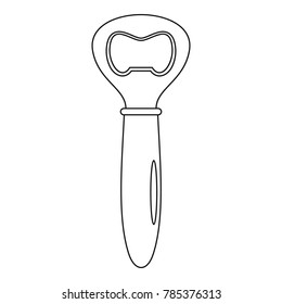 Bottle opener icon. Outline illustration of bottle opener vector icon for web