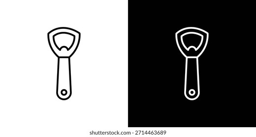 Contorno del icono del abrebotellas. Vector aislado pictograma para el Web