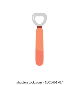 bottle opener icon over white background, flat style, vector illustration