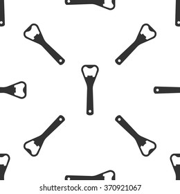 Bottle opener icon seamless pattern on white background. Vector Illustration