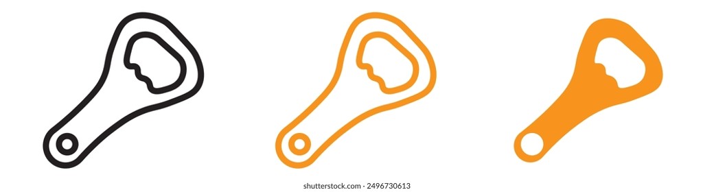 Bottle Opener Icon Set Essential Tool Illustrations for Beverage and Hospitality