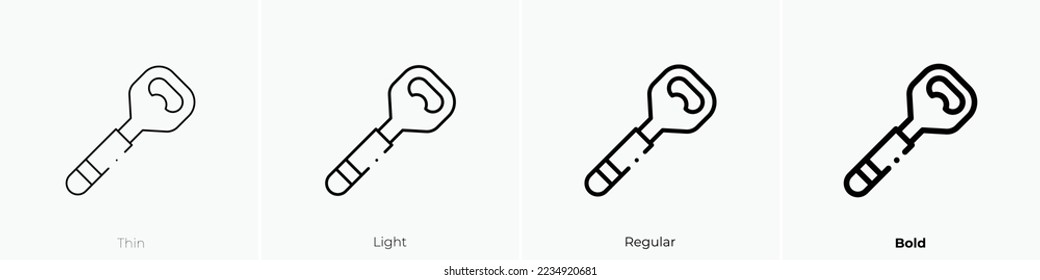bottle opener icon. Thin, Light Regular And Bold style design isolated on white background