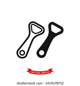 bottle opener icon in trendy flat design