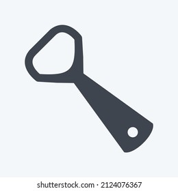 Bottle Opener Icon in trendy glyph style isolated on soft blue background