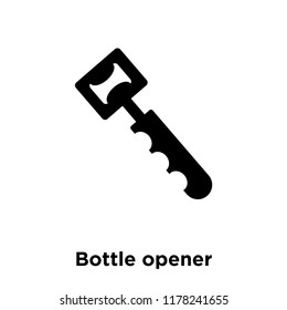 Bottle opener icon vector isolated on white background, logo concept of Bottle opener sign on transparent background, filled black symbol