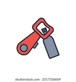 bottle opener icon. vector.Editable stroke.linear style sign for use web design,logo.Symbol illustration.