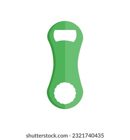 Bottle opener Illustration 2D Style Design. Cartoon Clip Art With Icon Set Of Bottle Opener Green Color. Best Bottle opener Tool.