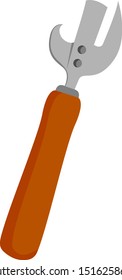 Bottle opener, illustration, vector on white background.