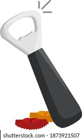 Bottle opener, illustration, vector on white background