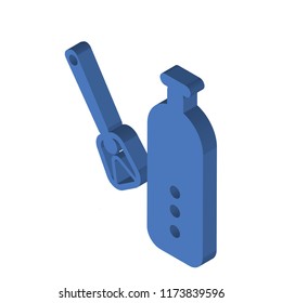 Bottle opener isometric left top view 3D icon