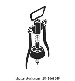 Bottle opener isometric vector icon.Black vector icon isolated on white background bottle opener.