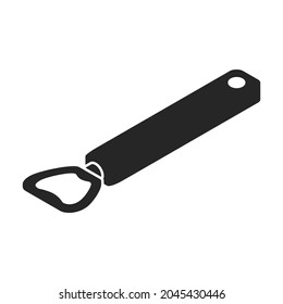 Icono vectorial isométrico del dispositivo de apertura del frasco.Icono vectorial negro aislado en el abridor del frasco de fondo blanco.