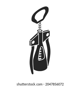 Bottle opener isometric vector icon.Black vector icon isolated on white background bottle opener.