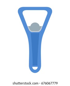 Bottle opener on white background, vector illustration.