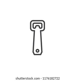 Bottle opener outline icon. linear style sign for mobile concept and web design. Beer bottle opener simple line vector icon. Symbol, logo illustration. Pixel perfect vector graphics