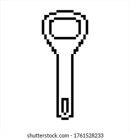 Apertura de frascos de arte de píxeles, abertura de botellas de forma de tubo pixelado Ilustración de arte