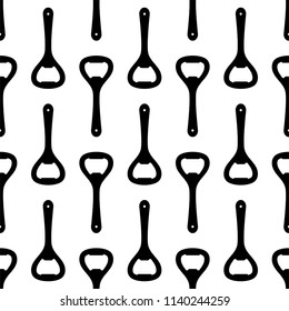 Bottle Opener Seamless Pattern, Bottle Cap Opener Vector Art Illustration
