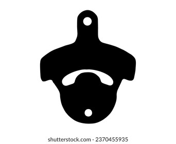 Bottle opener silhouette vector art white background