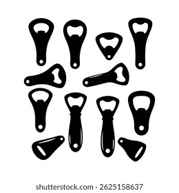 Bottle opener silhouette vector flat illustration design.