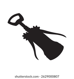 Bottle opener silhouette vector flat illustration design.
