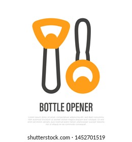 Bottle opener thin line icon. Vector illustration of kitchenware.