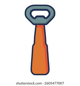 bottle opener tool equipment flat color vector illustration template design