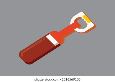 Bottle opener vector art illustration.