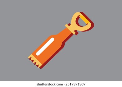 Bottle opener vector art illustration