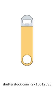Vector de abridor de botellas para herramientas de barra, accesorios de cocina y diseño de empaque de bebidas.
