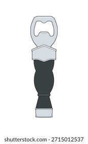Vector de abridor de botellas para herramientas de barra, accesorios de cocina y diseño de empaque de bebidas.
