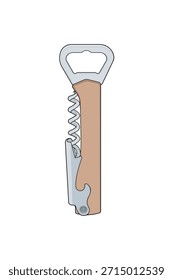 Flaschenöffner-Vektor für Stangenwerkzeuge, Küchenzubehör und Getränkeverpackungsdesign.
