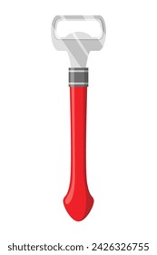 Abridor de botellas. Vector icono de dibujos animados. Herramienta para abrir aislado sobre fondo blanco. Signo de estilo plano