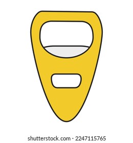 Bottle opener vector color icon. Vector illustration corkscrew on white background. Isolated color illustration icon of bottle opener .