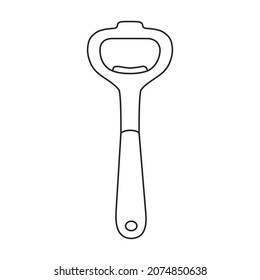 Icono de contorno vectorial del dispositivo de apertura del frasco. Tornillo de la ilustración del vector sobre fondo blanco. Icono de ilustración de contorno aislado del dispositivo de apertura del frasco.