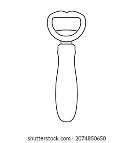 Bottle opener vector outline icon. Vector illustration corkscrew on white background. Isolated outline illustration icon of bottle opener .