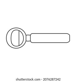 Icono de contorno vectorial del dispositivo de apertura del frasco. Tornillo de la ilustración del vector sobre fondo blanco. Icono de ilustración de contorno aislado del dispositivo de apertura del frasco.