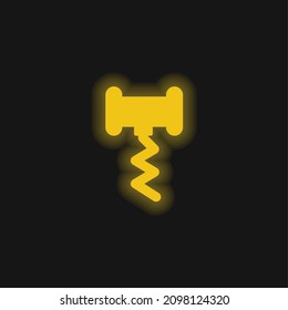Bottle Opener yellow glowing neon icon