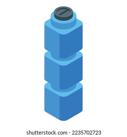 Icono del sistema de osmosis de botella vector isométrico. Filtro de agua. Equipo residencial