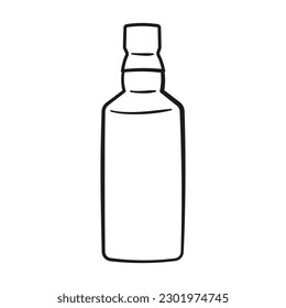 Bottle outline. Cartoon. Vector illustration. Isolated on white background