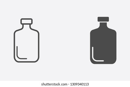 Bottle outline and filled vector icon sign symbol