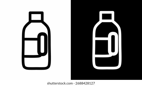 Bottle outline icon vector illustration in black and white style