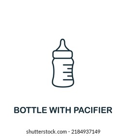 Bottle With Pacifier icon. Monochrome simple Bottle With Pacifier icon for templates, web design and infographics