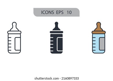 símbolos del pacificador de botellas elementos vectoriales para web infográfica