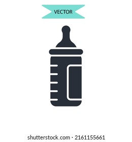 bottle pacifier icons  symbol vector elements for infographic web