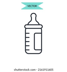 símbolos del pacificador de botellas elementos vectoriales para web infográfica